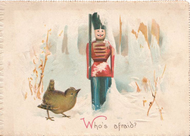 Creepy vintage Christmas card.