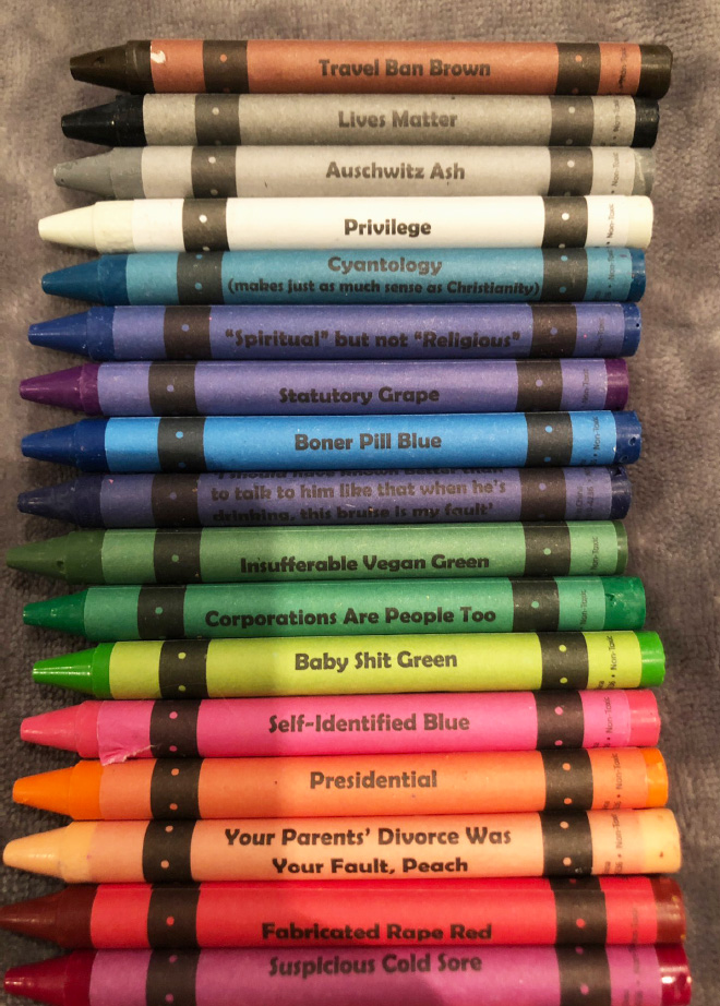 Funny offensive crayons.