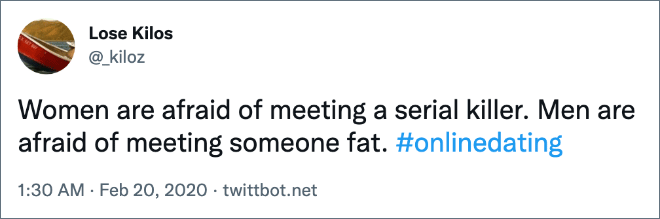 Brilliant tweet about dating.