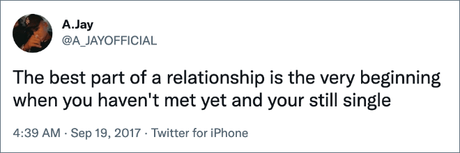 Brilliant tweet about dating.