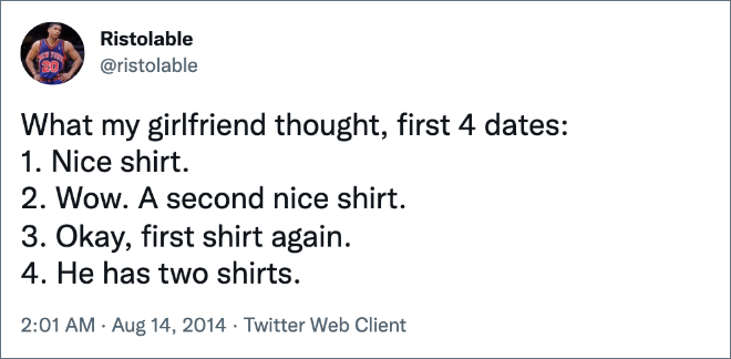 Brilliant tweet about dating.