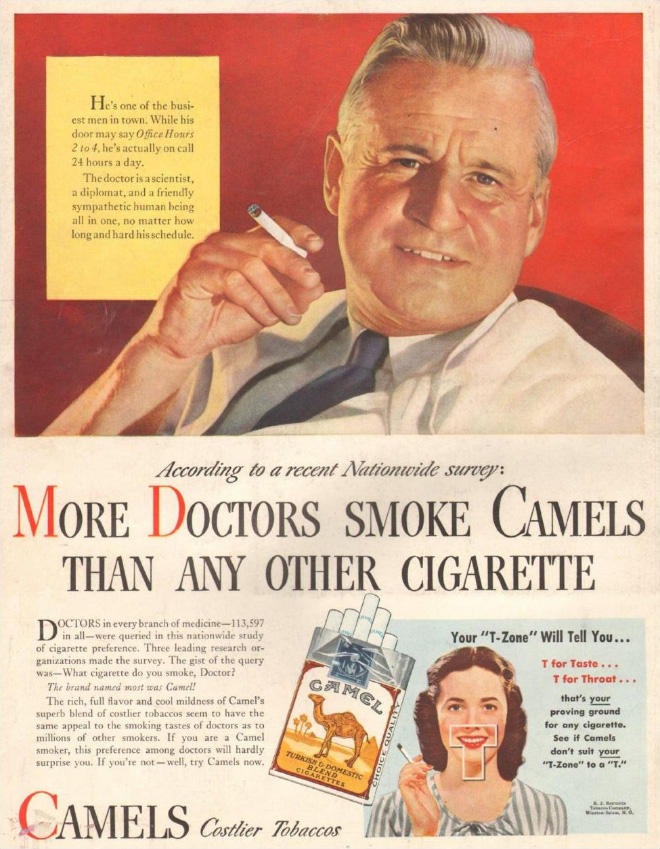 Crazy tobacco ad from the past.