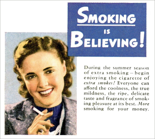 Crazy tobacco ad from the past.