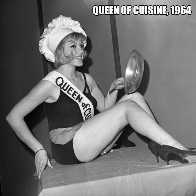 Weird beauty queen from the 20th century.