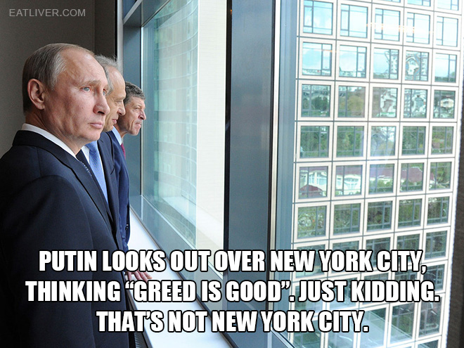 Putin looking at things.