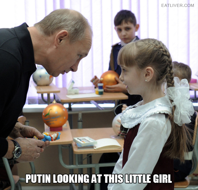 Putin looking at things.