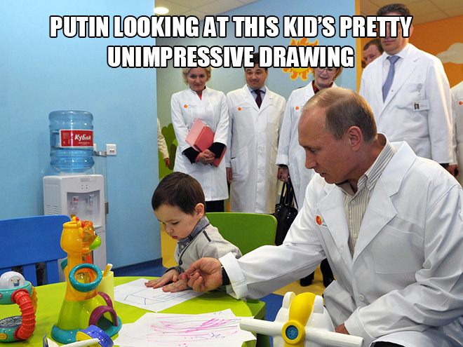 Putin looking at things.