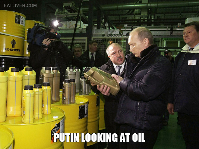 Putin looking at things.