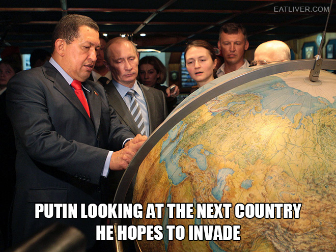 Putin looking at things.