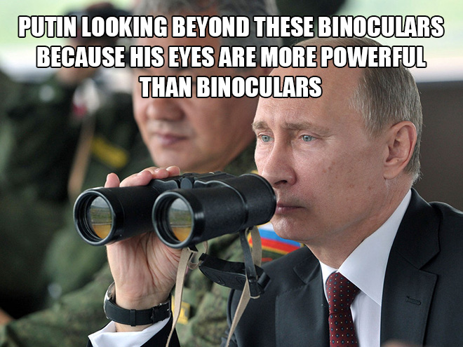 Putin looking at things.