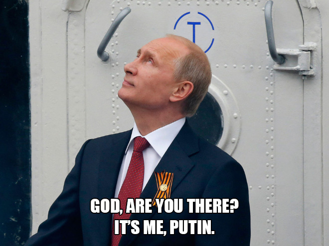 Putin looking at things.