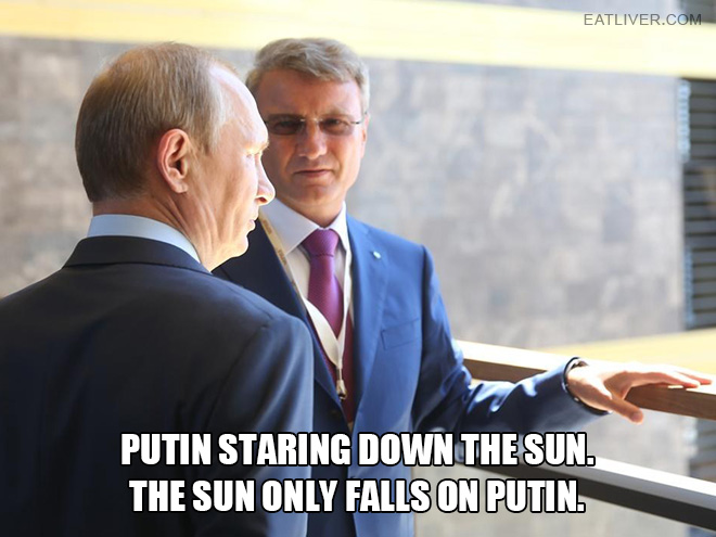 Putin looking at things.