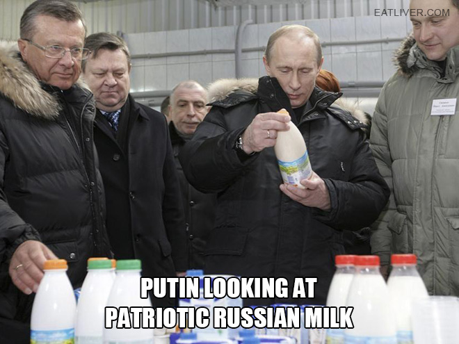 Putin looking at things.