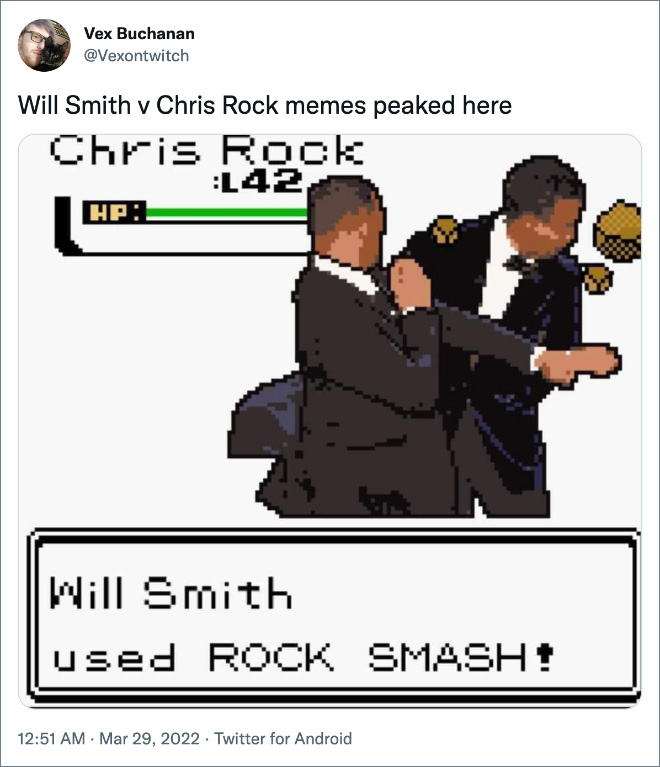 Twitter reacts to Will Smith slapping Chris Rock.