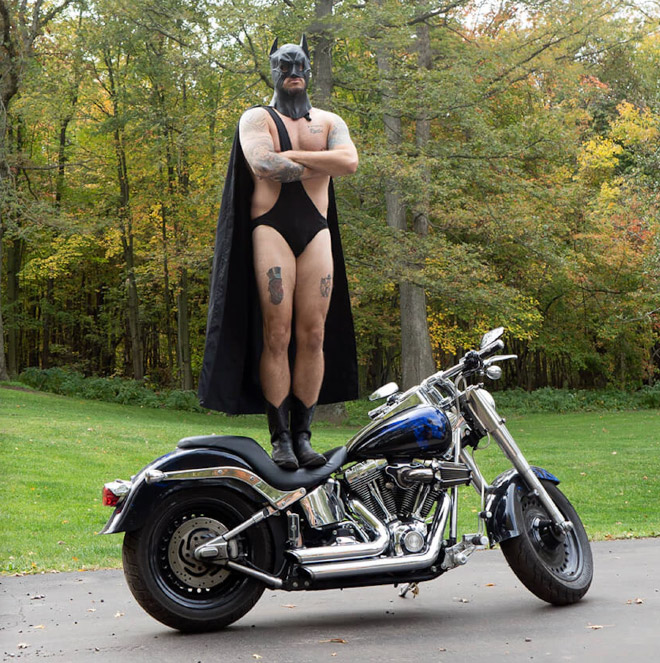 Brokini: bikini for men.