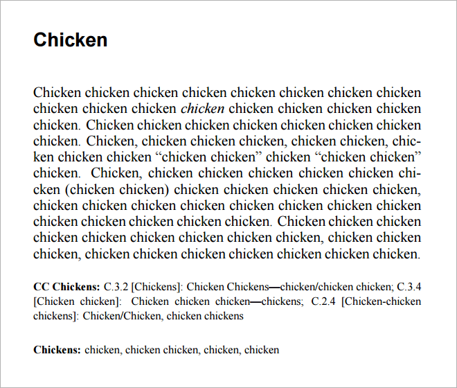 Chicken, chicken, chicken...