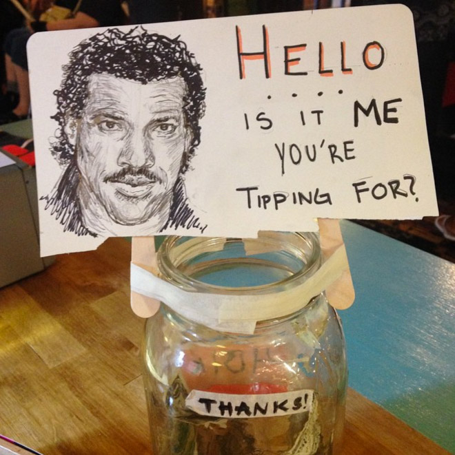 Clever way to get more tips.