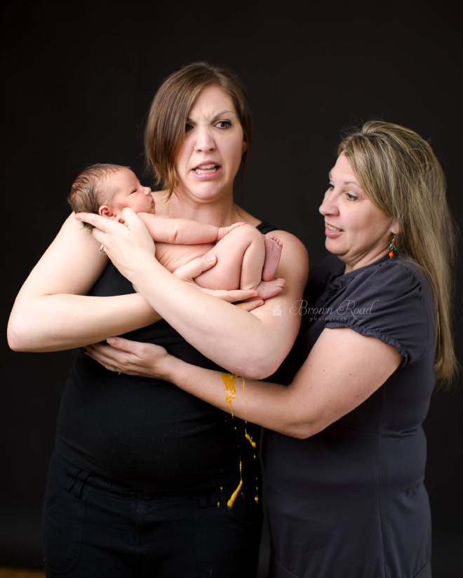 Baby photoshoot gone hilariously wrong.