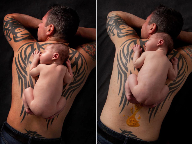 Baby photoshoot gone hilariously wrong.