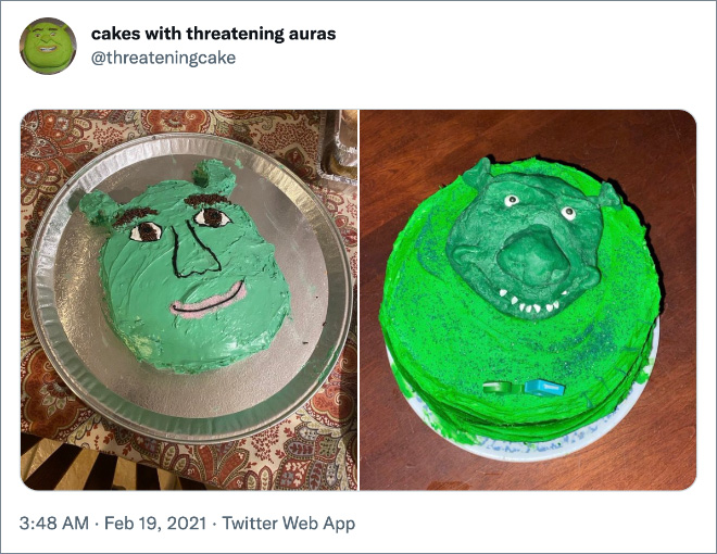 Cake with threatening aura.