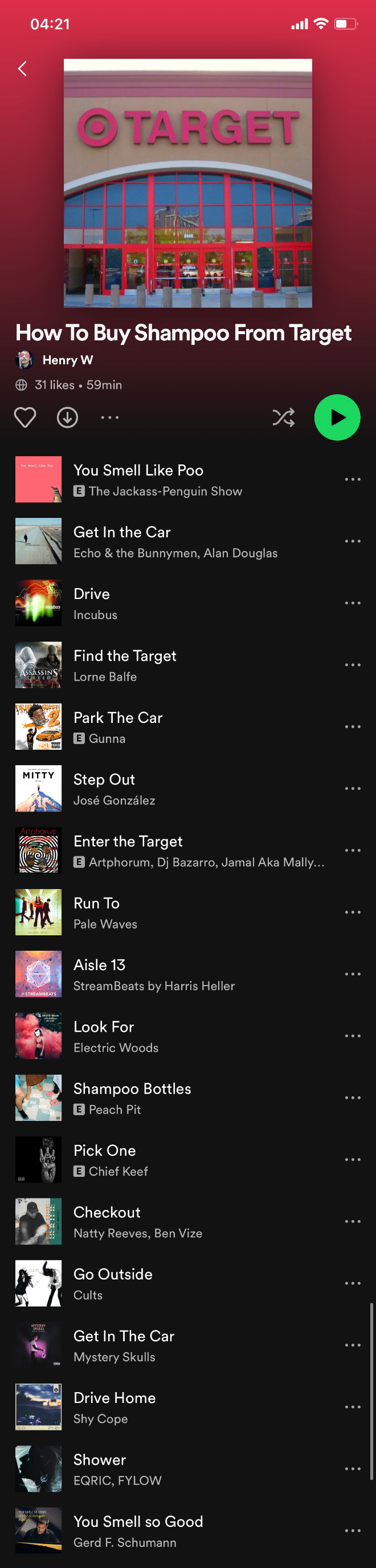 Funny Spotify playlist.