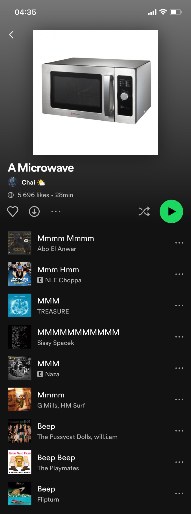 Funny Spotify playlist.