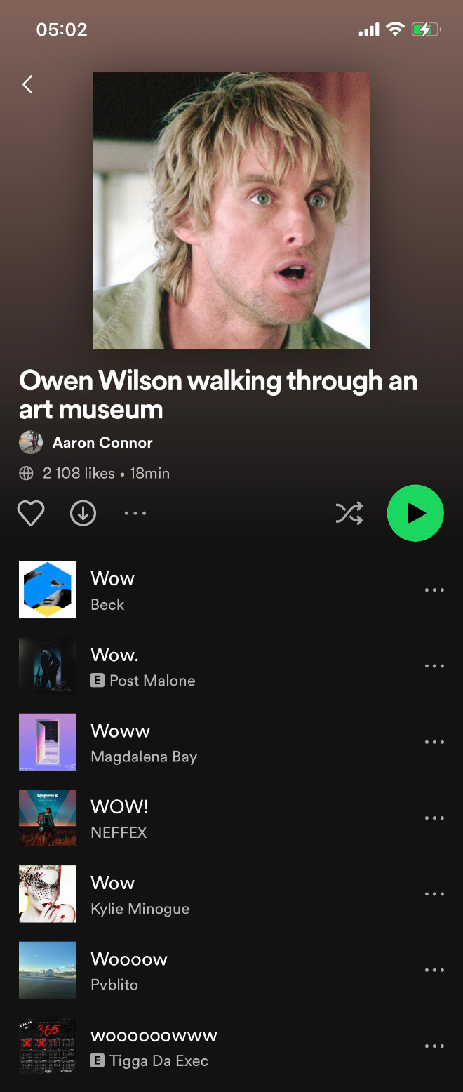 Funny Spotify playlist.