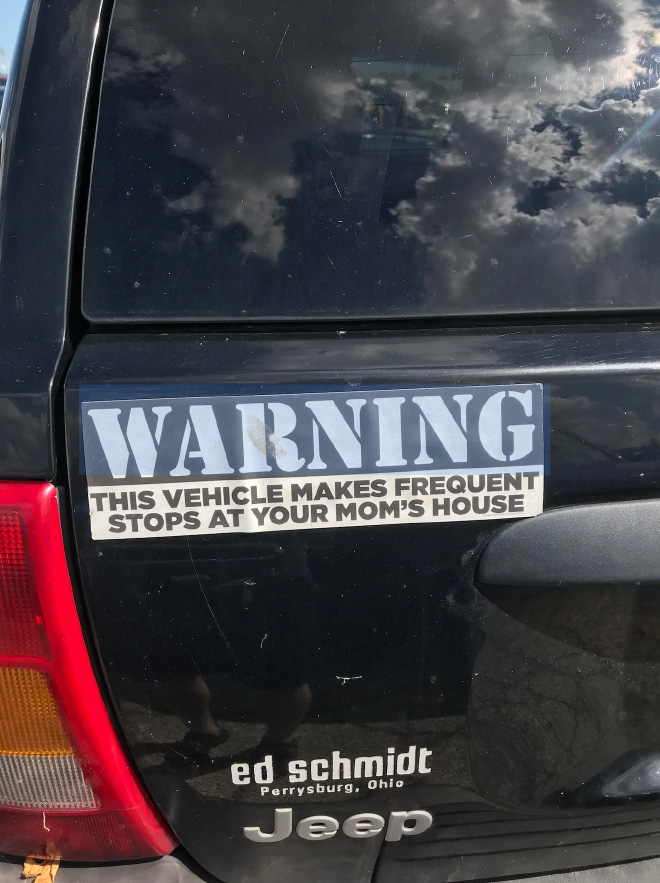 Awesome bumper sticker.