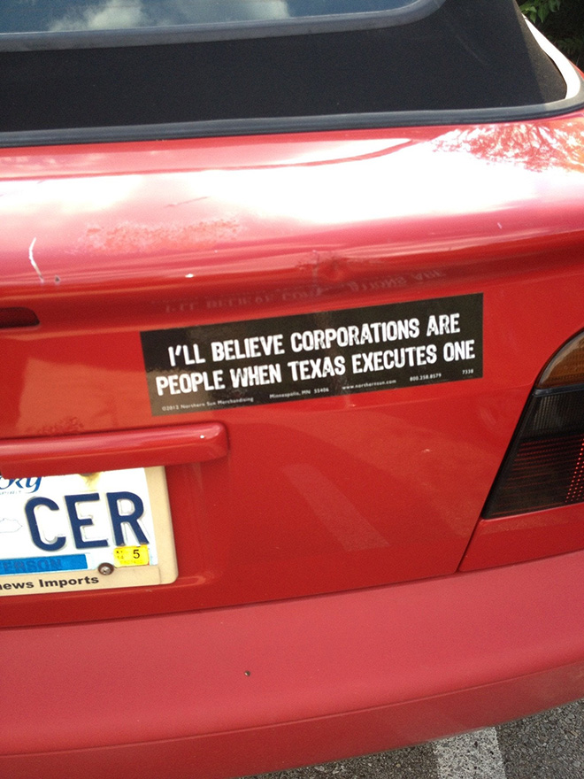 Awesome bumper sticker.