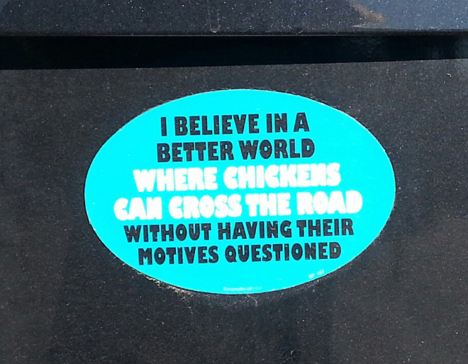 Awesome bumper sticker.