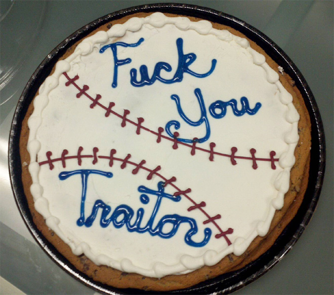 Funny farewell cake.