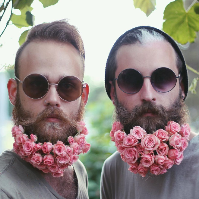 Flower beard trend.