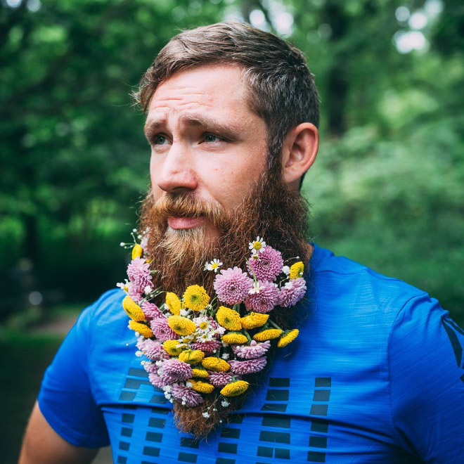 Flower beard trend.