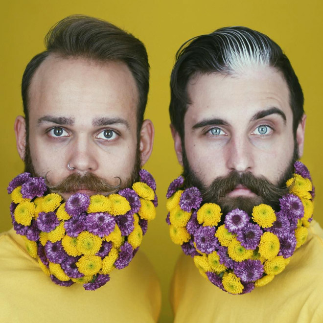 Flower beard trend.