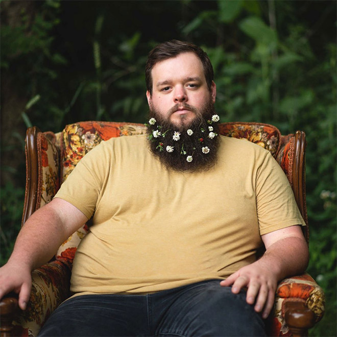 Flower beard trend.