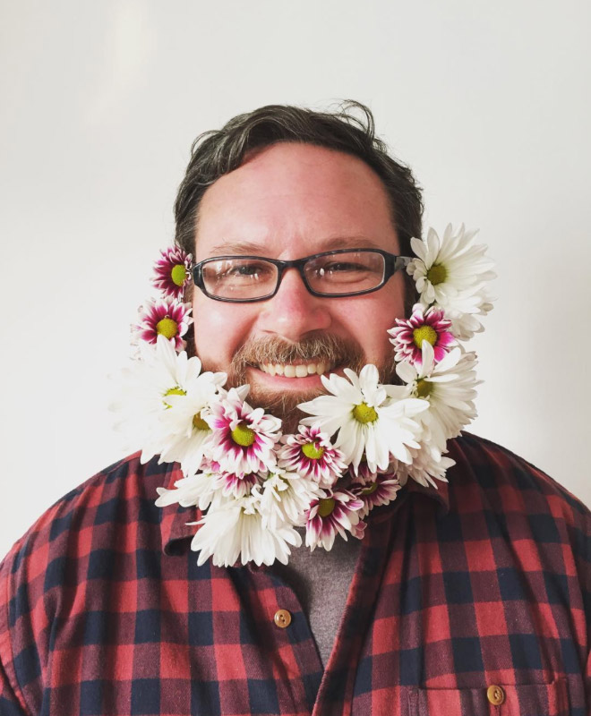 Flower beard trend.