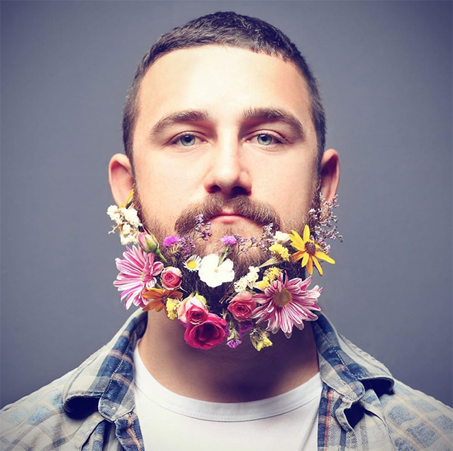 Flower beard trend.