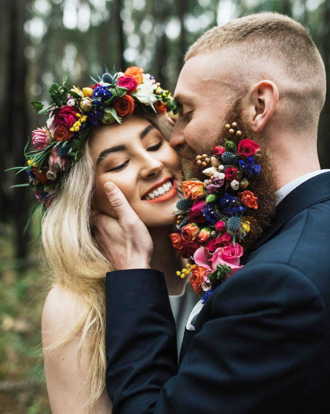 Flower beard trend.