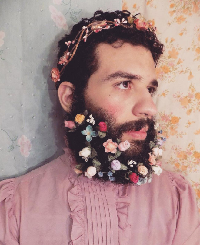 Flower beard trend.