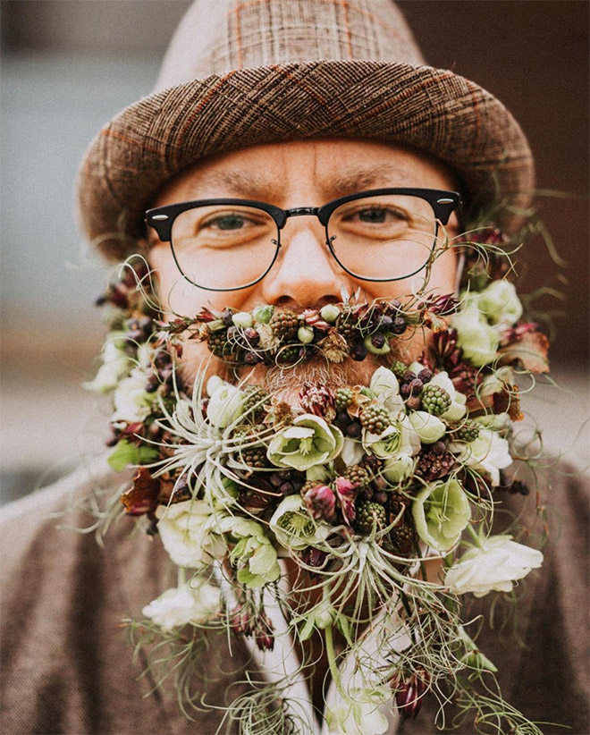 Flower beard trend.