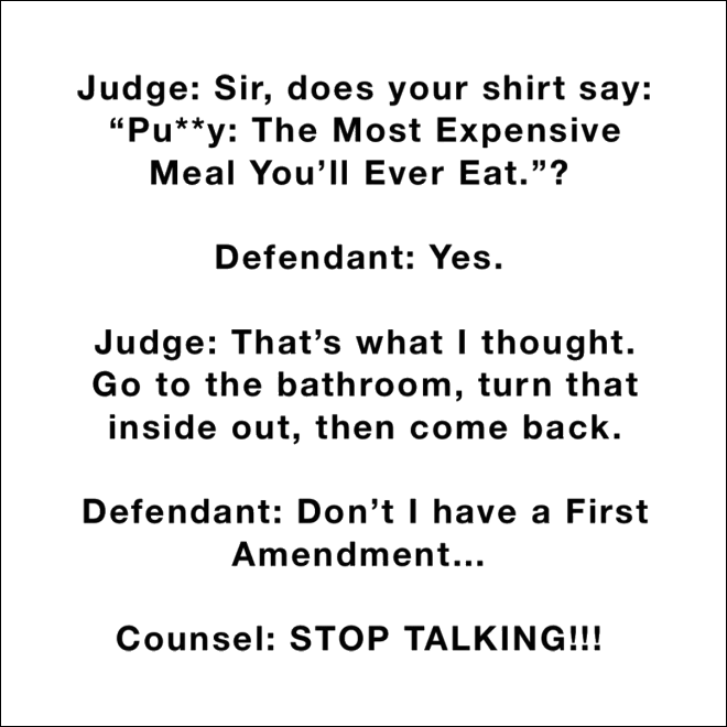 Funny courthouse conversation.