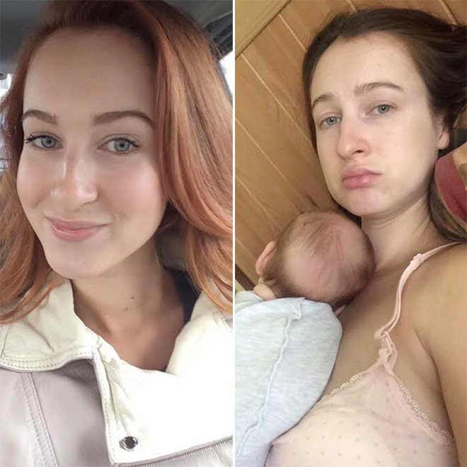 Before and after becoming a parent.