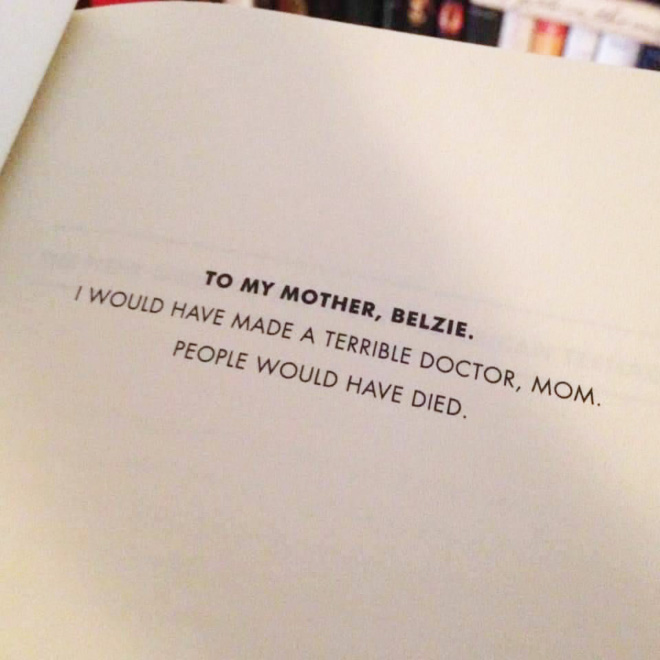 Brilliant book dedication.