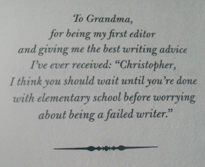 Brilliant book dedication.