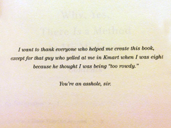 Brilliant book dedication.