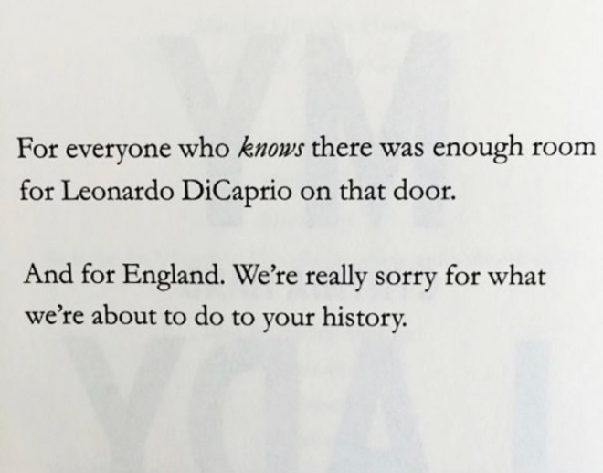 Brilliant book dedication.