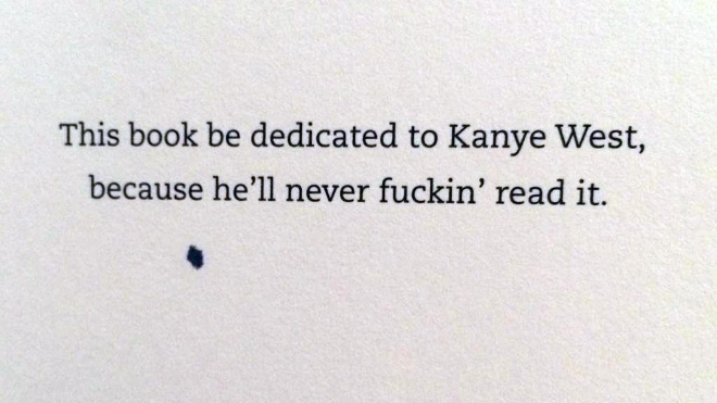 Brilliant book dedication.