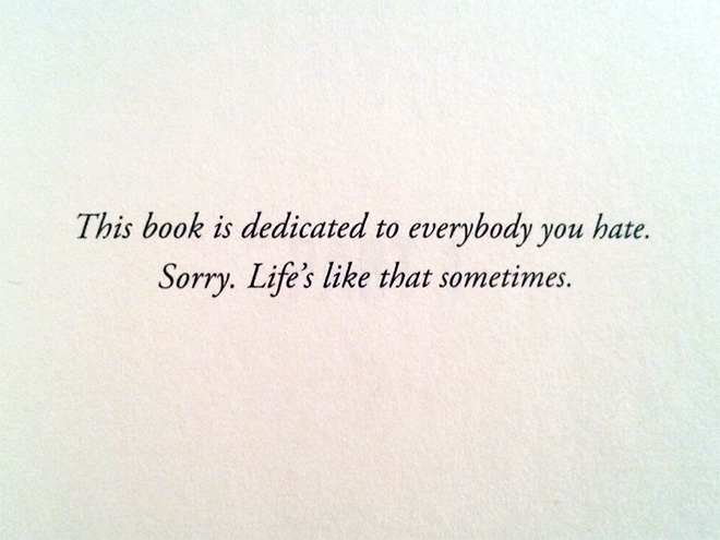 Brilliant book dedication.