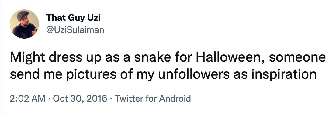 Funny Halloween tweet.