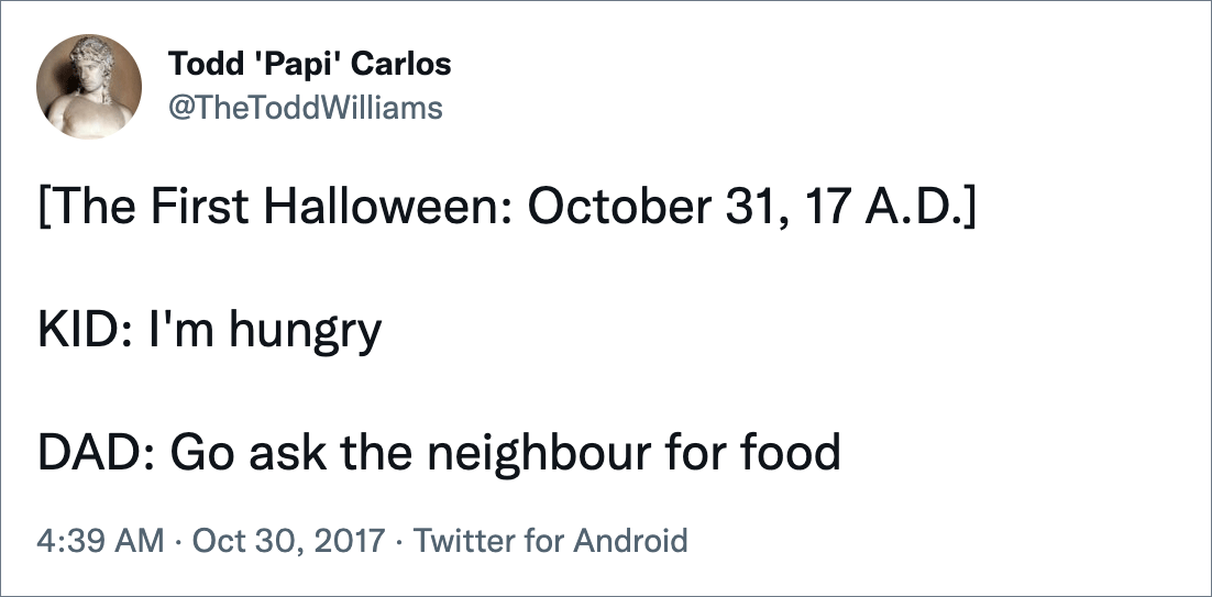 Funny Halloween tweet.